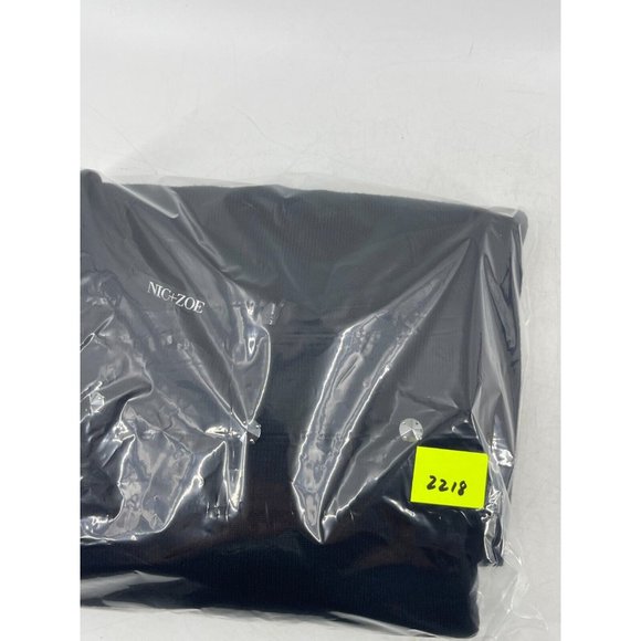 Nic + Zoe Women's Petite Black Long Sleeve Rhinestones Zip Knit Sweater Size PL - Picture 12 of 12